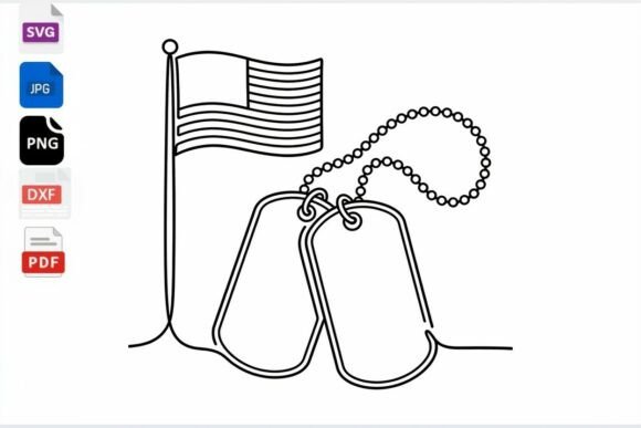 American Flag Dog Tags SVG Military
