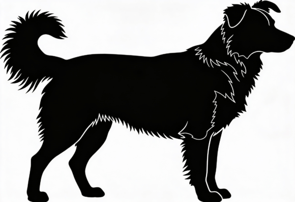 Black Dog Silhouette SVG Border Collie