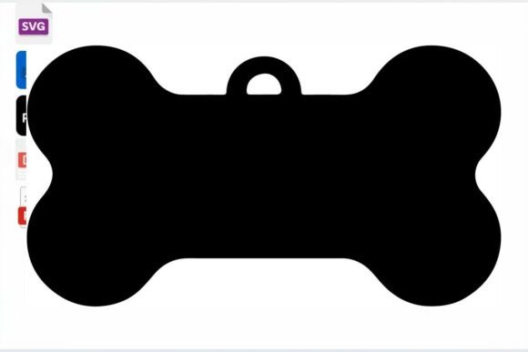 Bone Shaped Dog Tag SVG File for