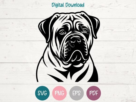 Bullmastiff Dog SVG PNG EPS PDF Design
