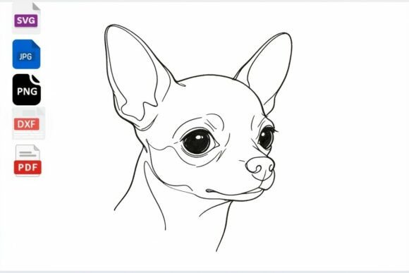 Chihuahua Line Art SVG Dog Breed Clipart