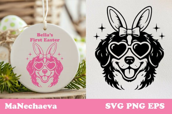 Cute Bernese Mountain Dog Easter SVG