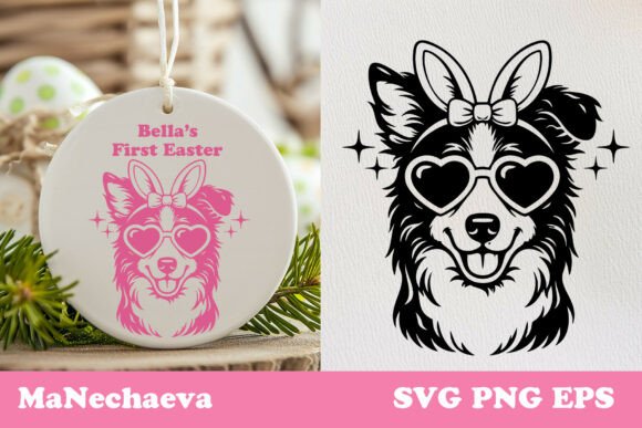 Cute Border Collie Easter Dog SVG