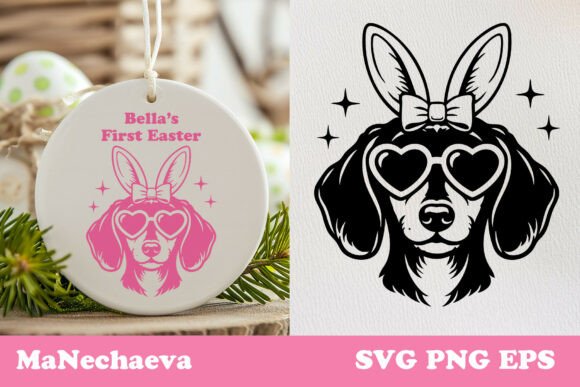 Cute Dachshund Easter Dog SVG