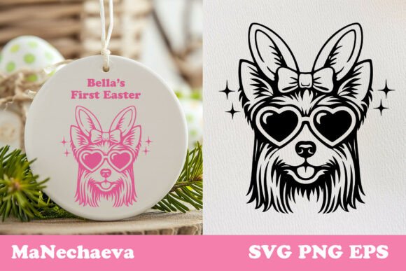 Cute Yorkshire Terrier Easter Dog SVG