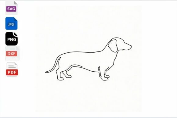 Dachshund Line Art SVG Dog Silhouette
