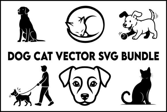 Dog Cat Silhouette SVG Bundle