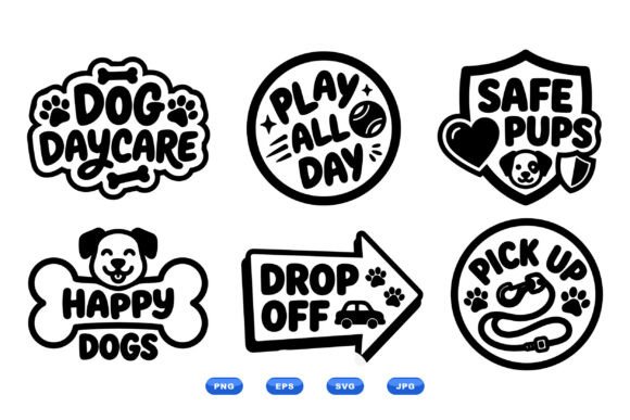 Dog Daycare SVG Badge Set
