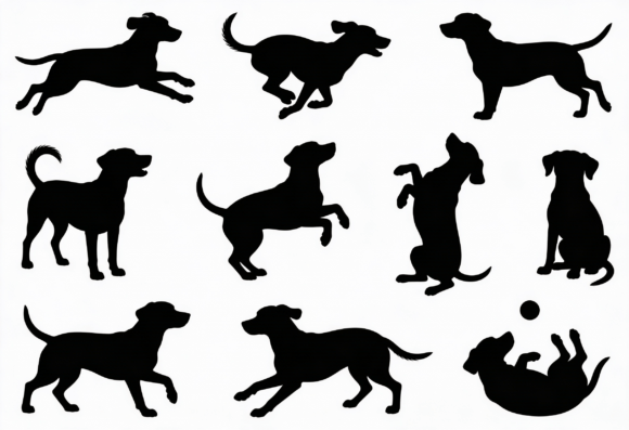 Dog Silhouettes SVG Bundle - Playful