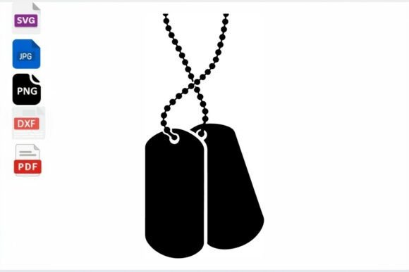 Dog Tag SVG Clipart Military Necklace