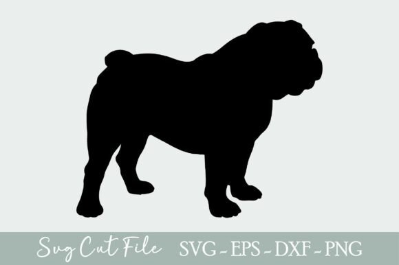 English Bulldog Svg, Dog Silhouette