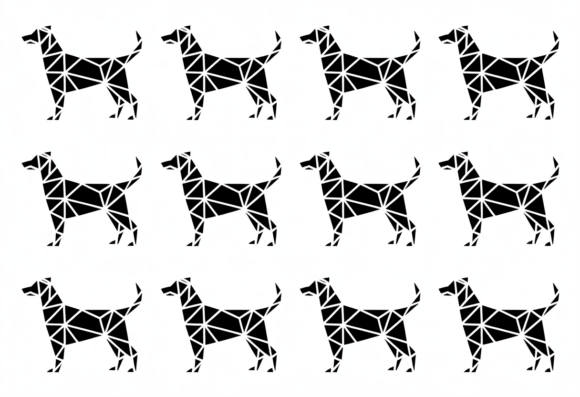 Geometric Dog Silhouette SVG Cut File