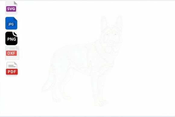German Shepherd Dog Outline SVG DXF