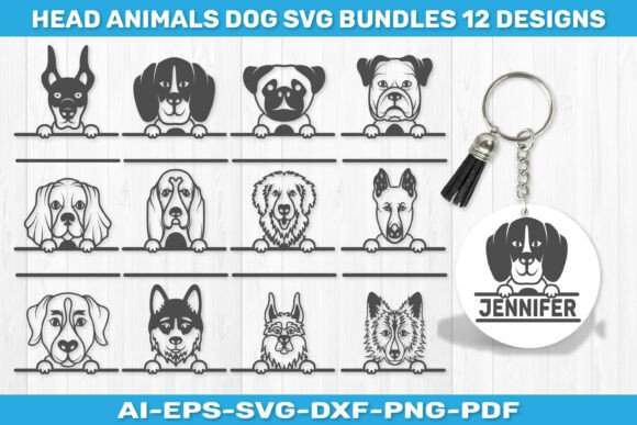 Head Dog Animal SVG Design BUNDLES
