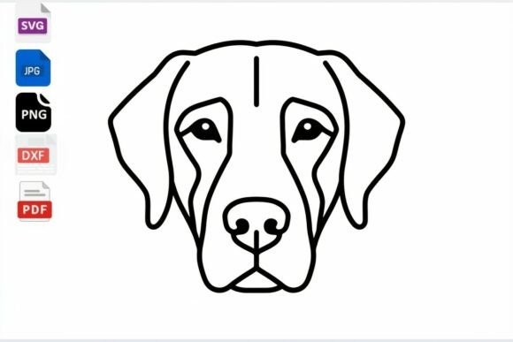Labrador Retriever Dog Face SVG Line Art