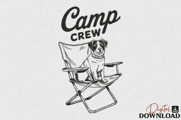 Outdoor Camping Chair Dog Summer SVG