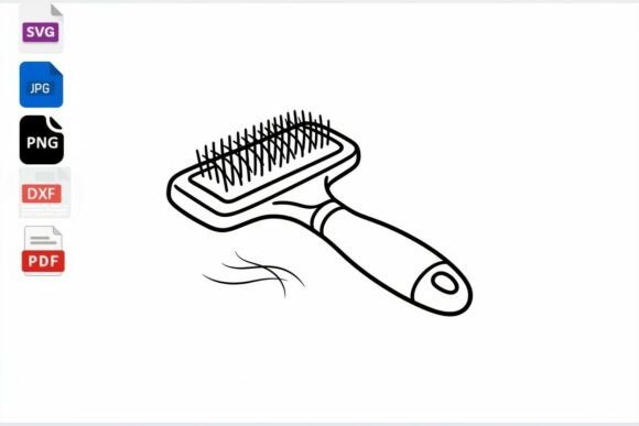 Pet Grooming Brush SVG Dog Cat Hair