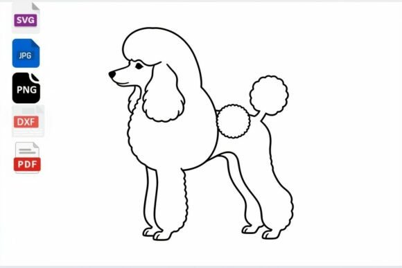 Poodle Dog Outline SVG Clipart