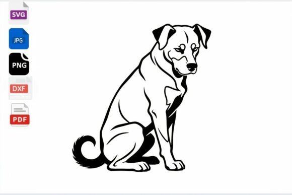 Sitting Dog Silhouette SVG Vector