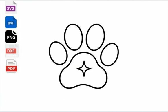 Sparkling Paw Print SVG Dog Cat Pet