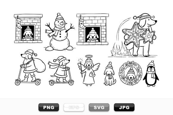 Winter Dog Holiday Svg Set