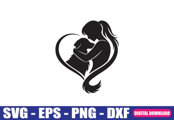 Woman and Dog Love SVG