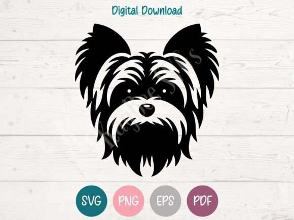 Yorkie Dog Face SVG PNG EPS PDF Design